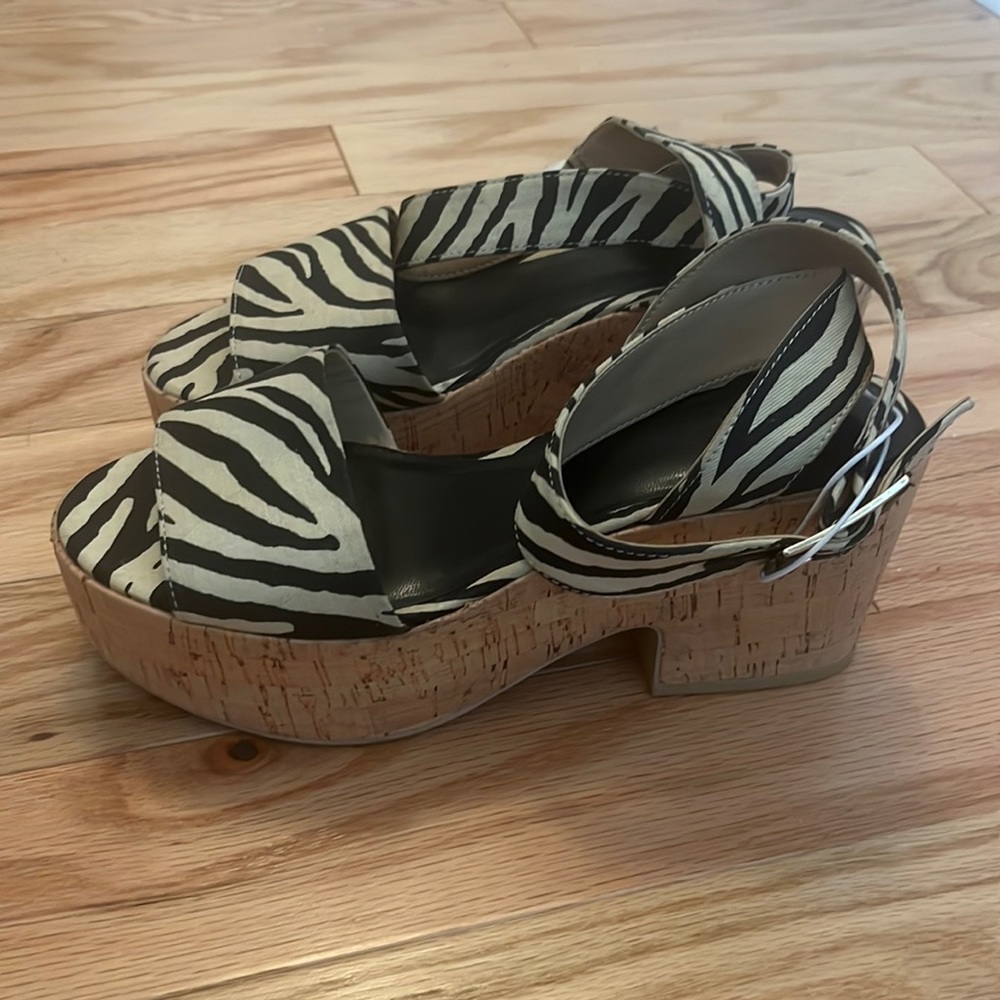 H&M Zebra Print Wedges NWT